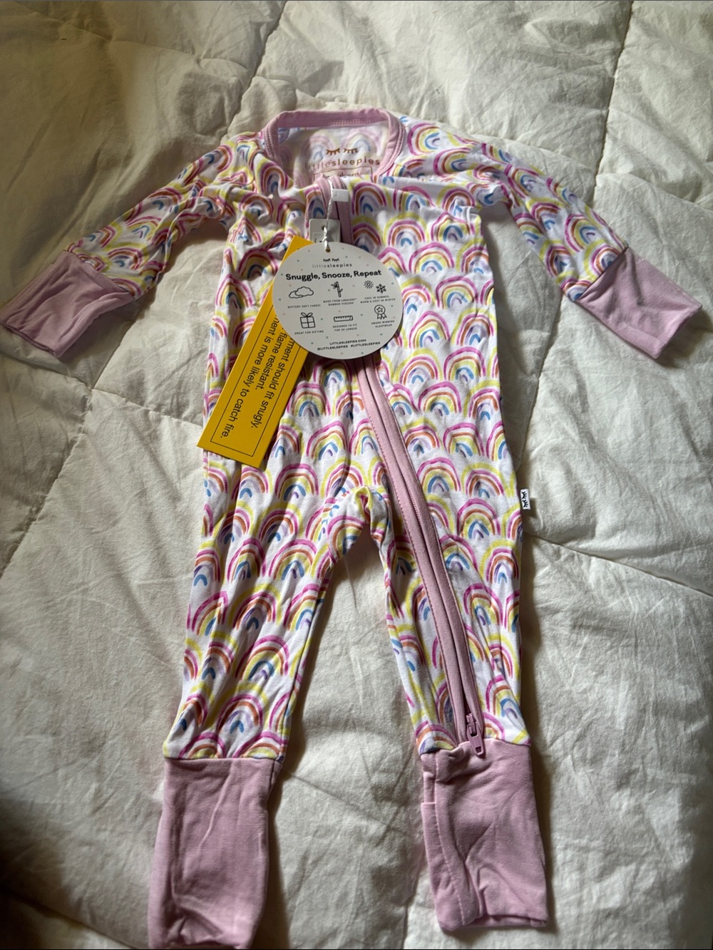 Carter's Pastel Rainbow Zip-Up Footed One-Piece